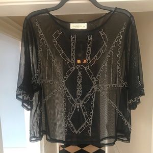 Beaded Mesh Abercrombie & Fitch Top